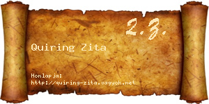 Quiring Zita névjegykártya
