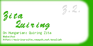 zita quiring business card